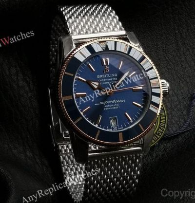 GF Breitling Superocean Heritage II 42mm 2824 Movement Blue Face Rose Gold Markers Watch